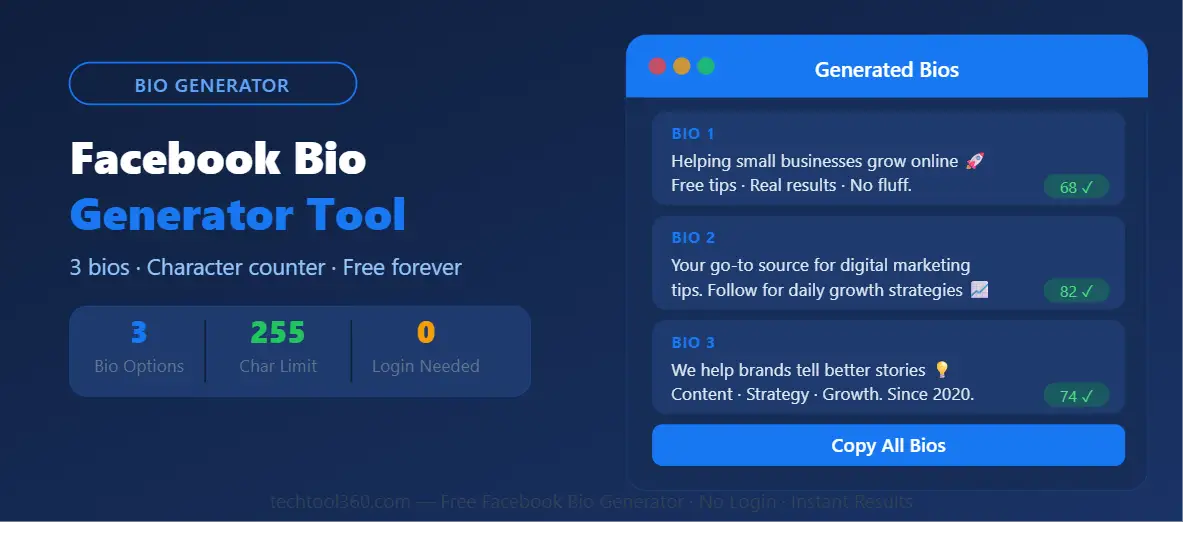 free facebook bio generator