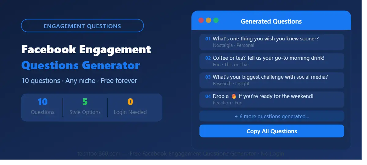 free facebook engagement questions generator