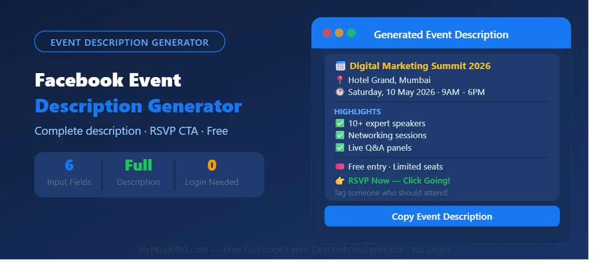 free facebook event description generator