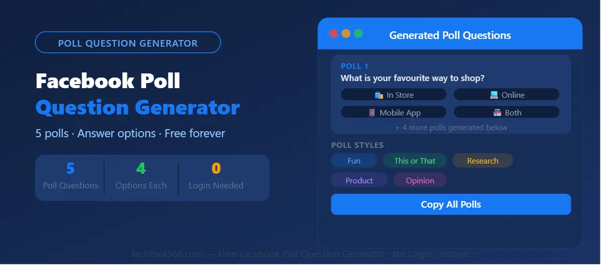 free facebook poll question generator