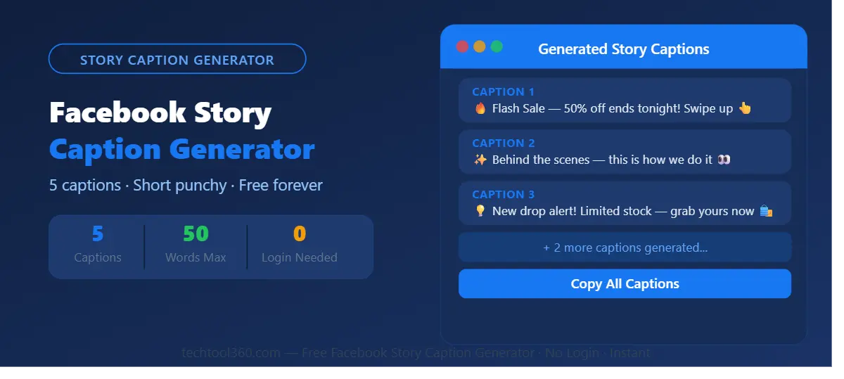 free facebook story caption generator