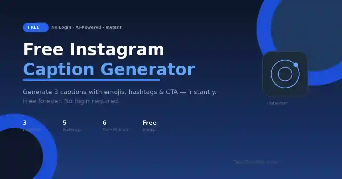 Free Instagram caption generator tool by TechTool360